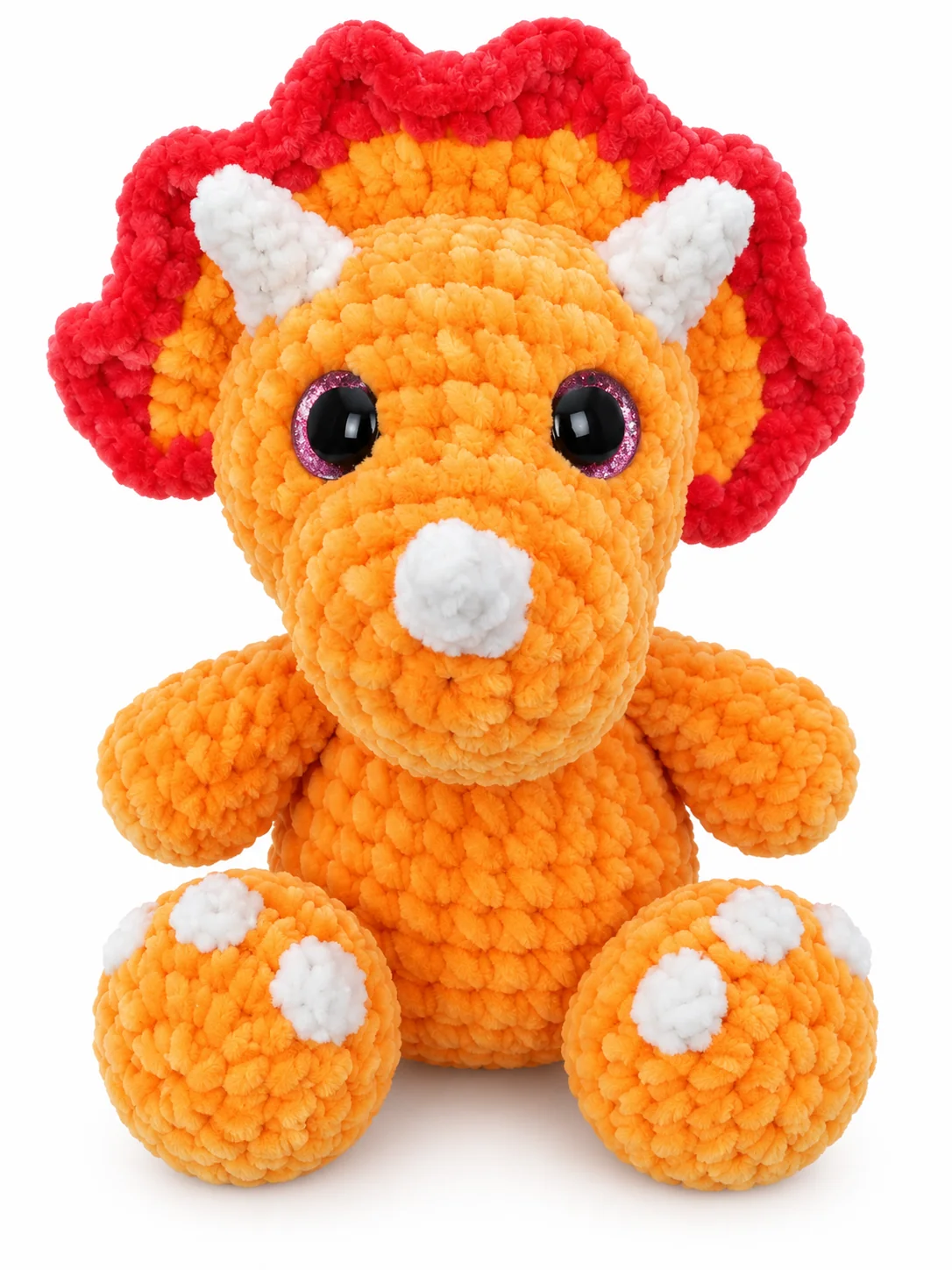 Kleine Dinosaurier in verschiedenen Farben mit runden Bäuchen und bunten Rückendetails. Ansicht 4.