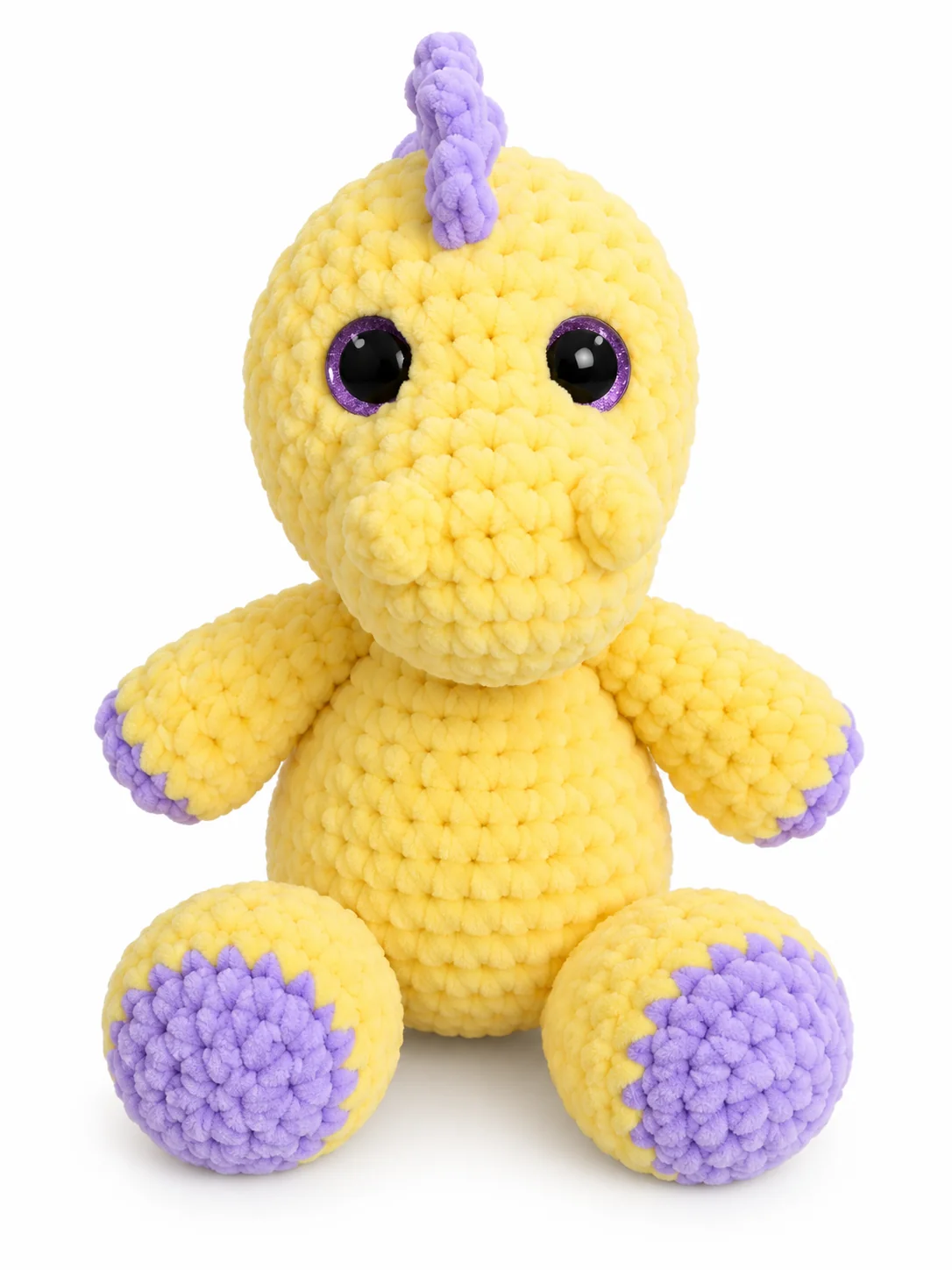 Kleine Dinosaurier in verschiedenen Farben mit runden Bäuchen und bunten Rückendetails. Ansicht 5.